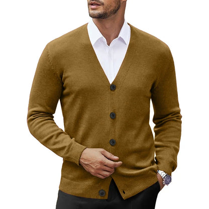 Cardigan Boutonné à Col V pour Homme
