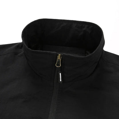 Veste Utilitaire à Col Montant et Poches Zippées pour Homme