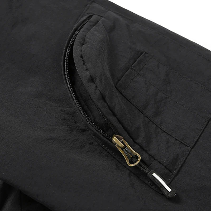 Veste Utilitaire à Col Montant et Poches Zippées pour Homme