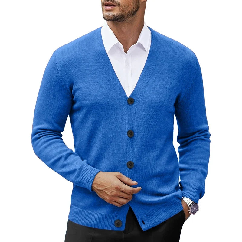 Cardigan Boutonné à Col V pour Homme