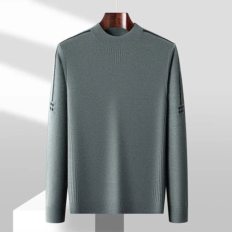 Pull Jacquard à Col Montant pour Homme