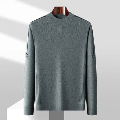 Pull Jacquard à Col Montant pour Homme