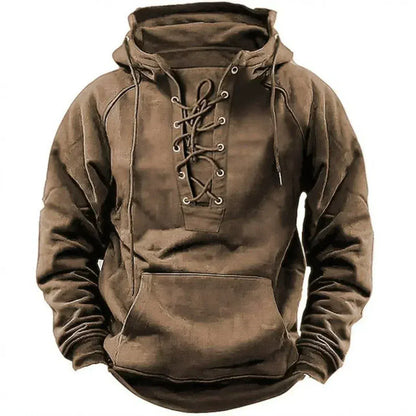 Sweat à Capuche à Laçage sur le Devant pour Homme