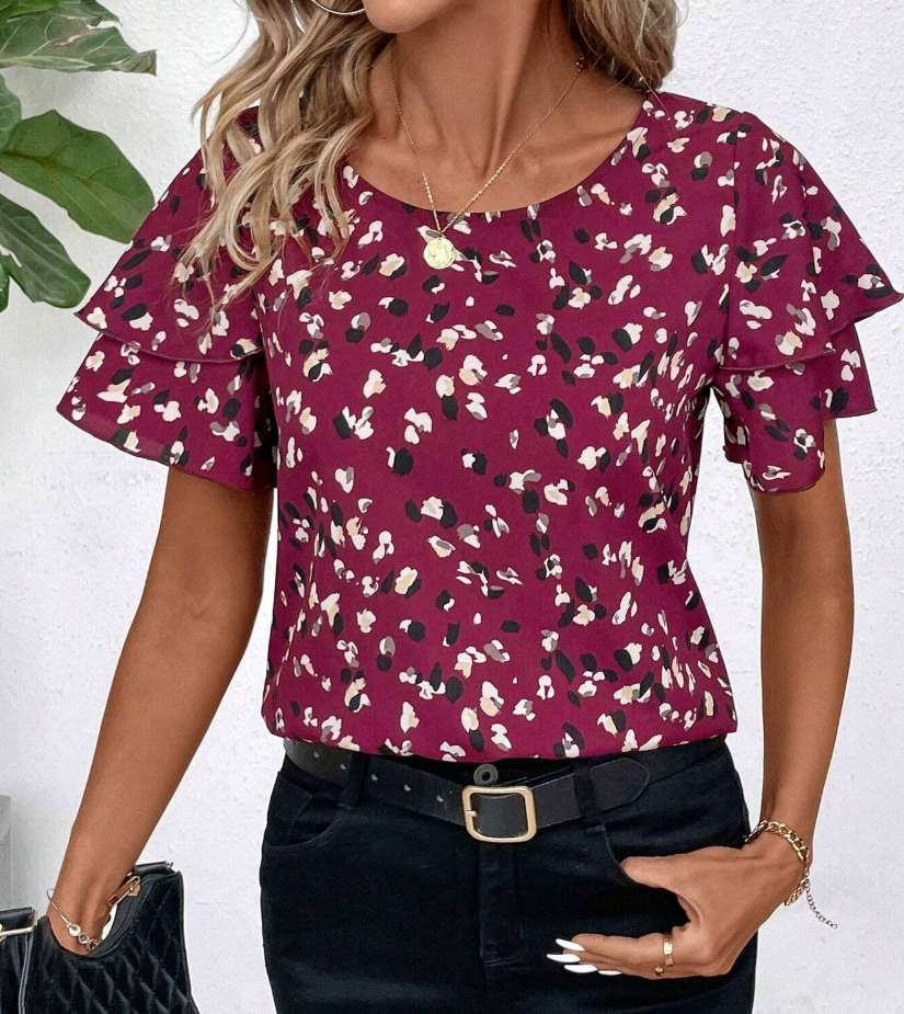 Blouse à Volants Flatteurs pour Femme