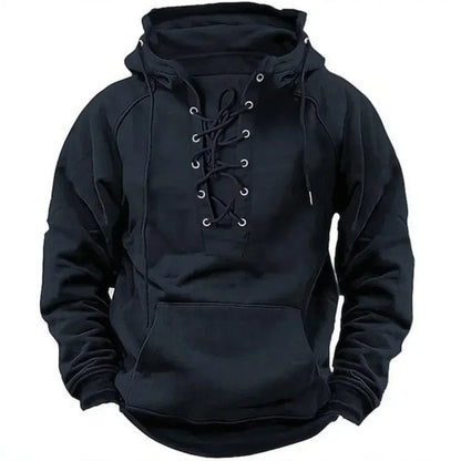 Sweat à Capuche à Laçage sur le Devant pour Homme