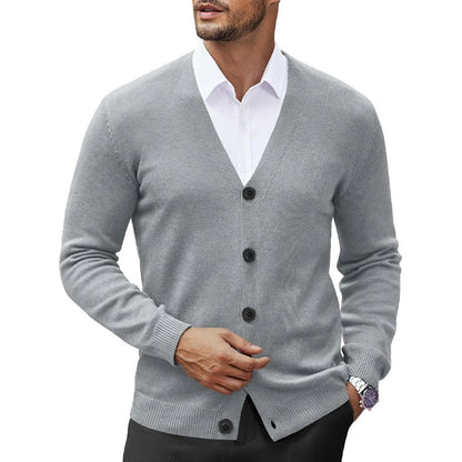 Cardigan Boutonné à Col V pour Homme