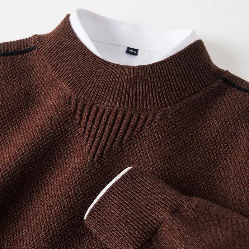Pull Jacquard à Col Montant pour Homme