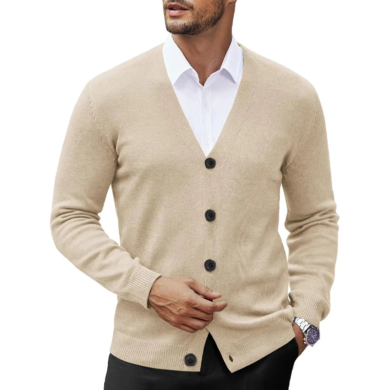Cardigan Boutonné à Col V pour Homme