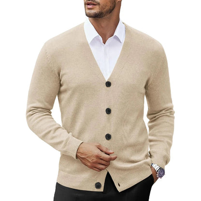 Cardigan Boutonné à Col V pour Homme