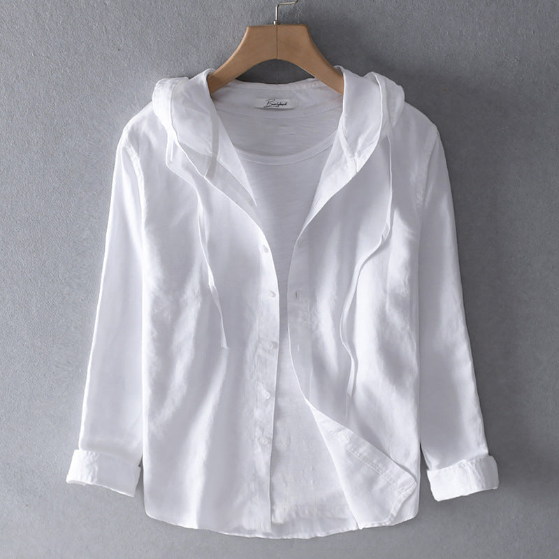 Sweat à Capuche Rayé et Boutonné pour Femme