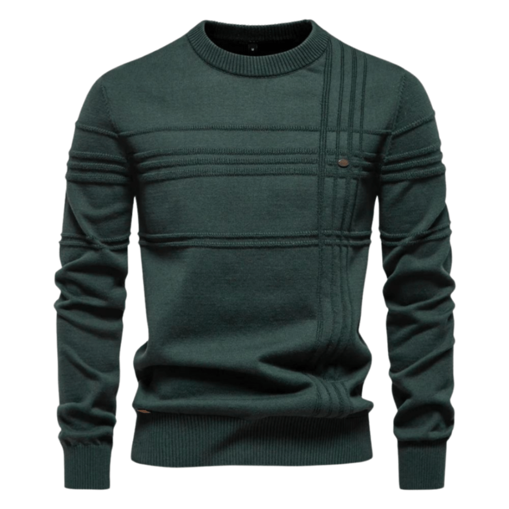 Pull à Col Rond à Rayures Horizontales pour Homme