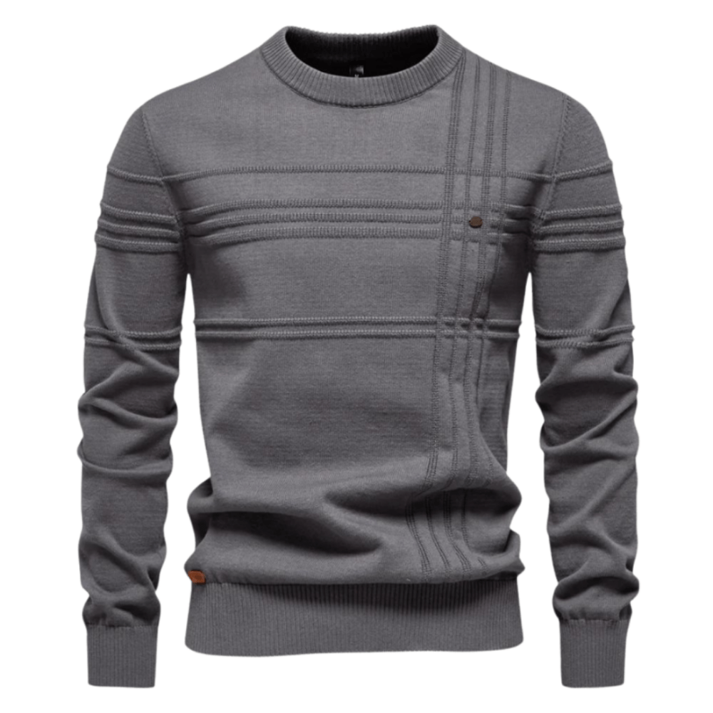 Pull à Col Rond à Rayures Horizontales pour Homme