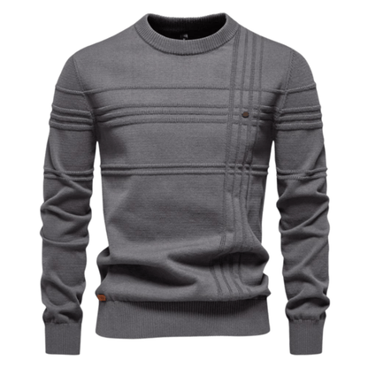 Pull à Col Rond à Rayures Horizontales pour Homme