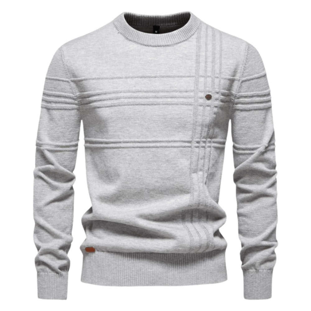 Pull à Col Rond à Rayures Horizontales pour Homme