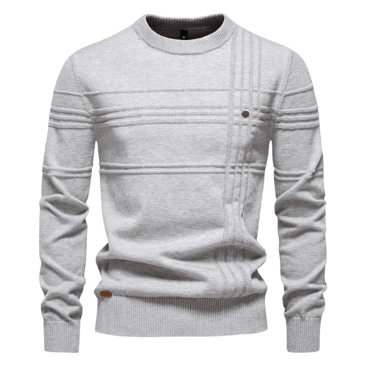 Pull à Col Rond à Rayures Horizontales pour Homme