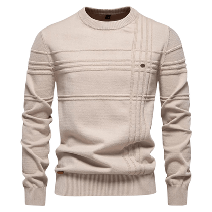 Pull à Col Rond à Rayures Horizontales pour Homme