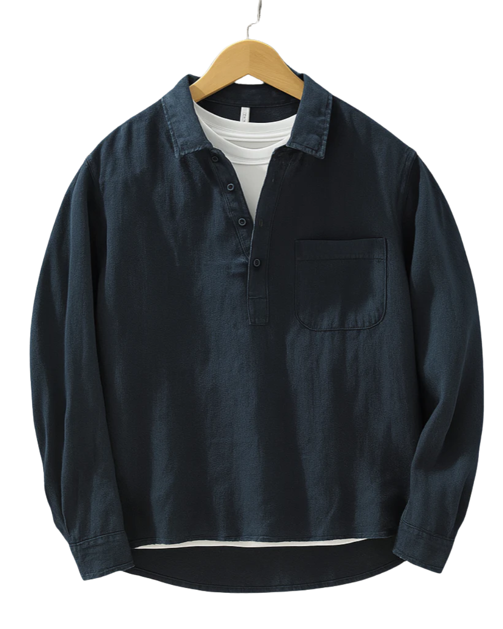 Polo Manches Longues en Maille Respirante pour Homme