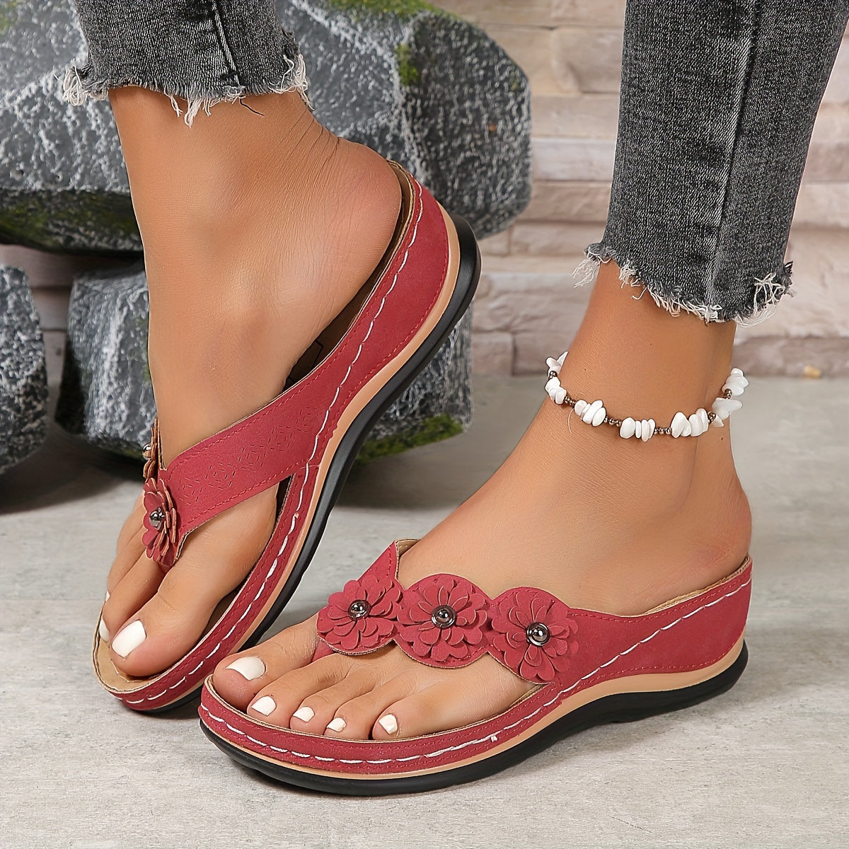 Sandales à Semelle Gel Rembourrée pour Femme