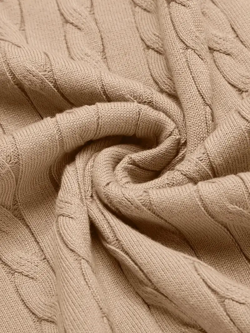 Pull à Col Rond en Maille Torsadée pour Homme