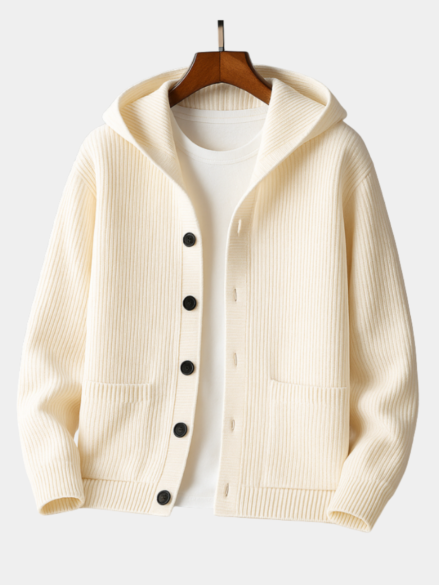 Cardigan à Capuche Boutonné pour Homme