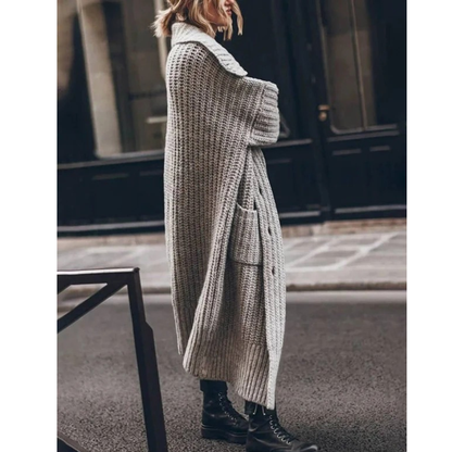 Cardigan à Col Cranté Coupe Oversize pour Femme