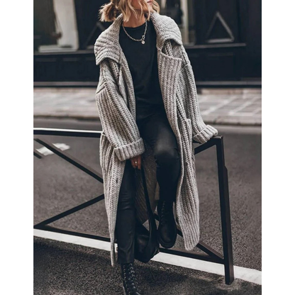 Cardigan à Col Cranté Coupe Oversize pour Femme