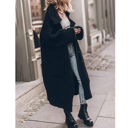 Cardigan à Col Cranté Coupe Oversize pour Femme
