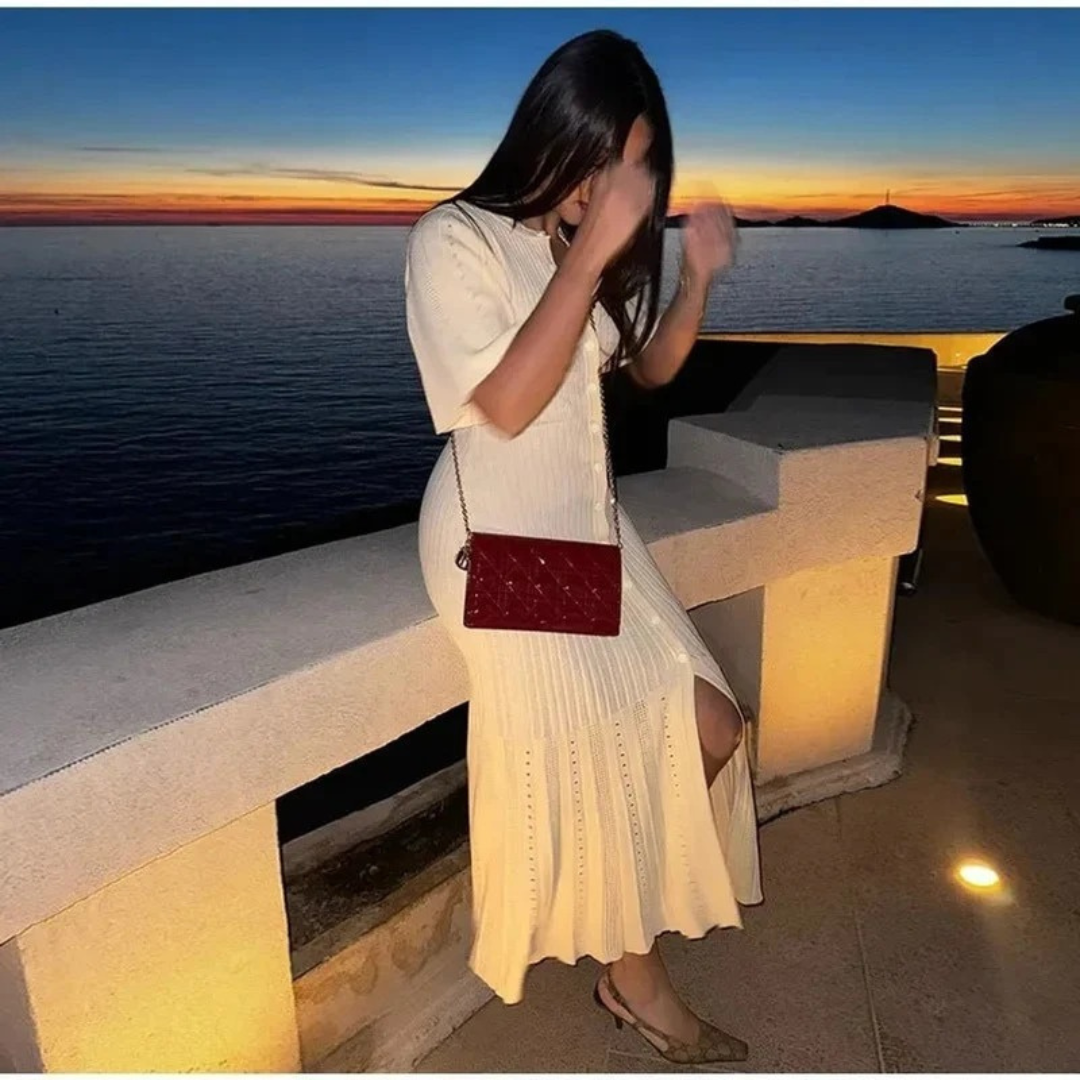 Robe en Maille Boutonné Long pour Femme
