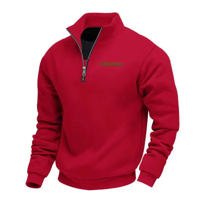 Sweat Demi-Zip en Molleton à Col Montant pour Homme