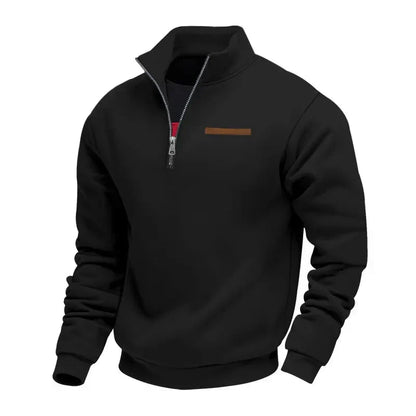 Sweat Demi-Zip en Molleton à Col Montant pour Homme