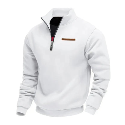 Sweat Demi-Zip en Molleton à Col Montant pour Homme