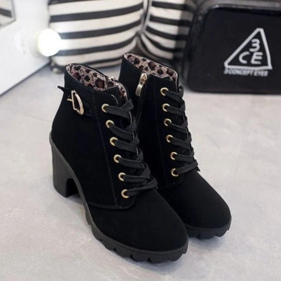 Bottines à Fermeture Éclair à Talon pour Femme