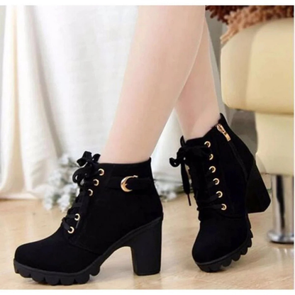 Bottines à Fermeture Éclair à Talon pour Femme