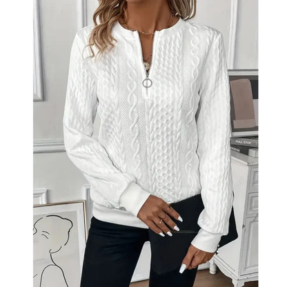 Pull en Maille à Fermeture Éclair pour Femme
