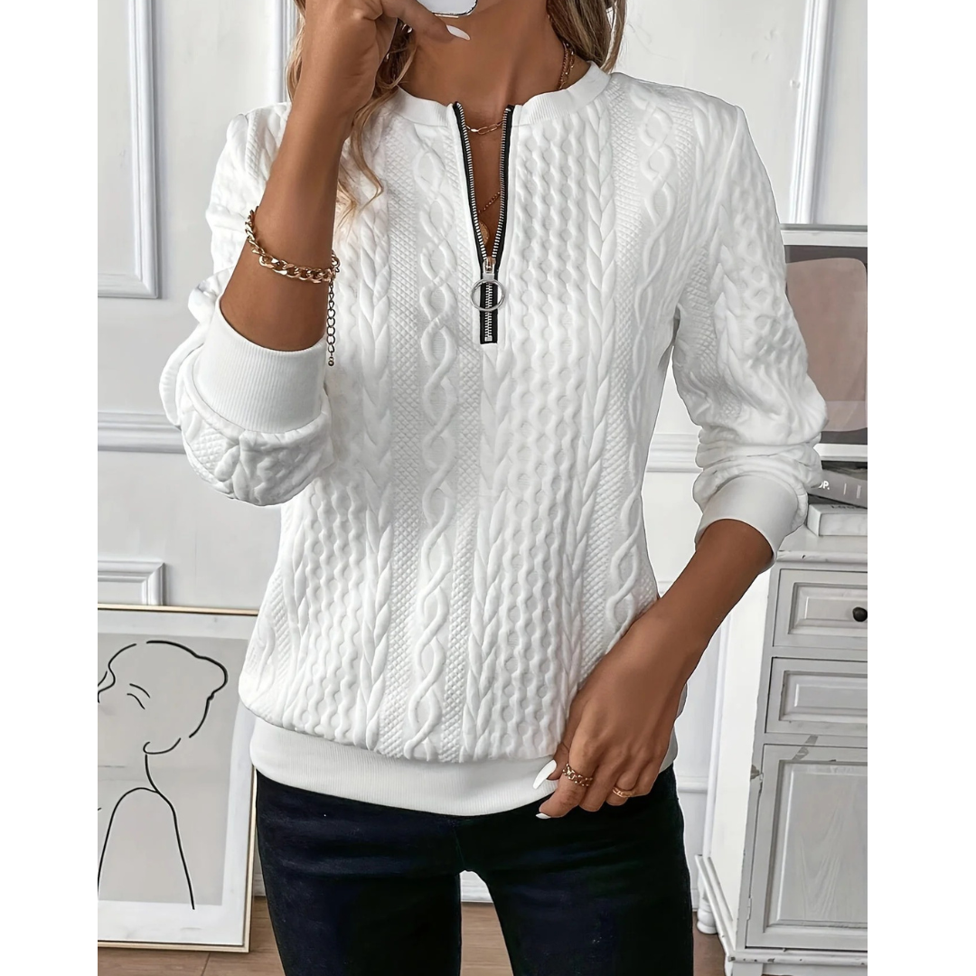 Pull en Maille à Fermeture Éclair pour Femme