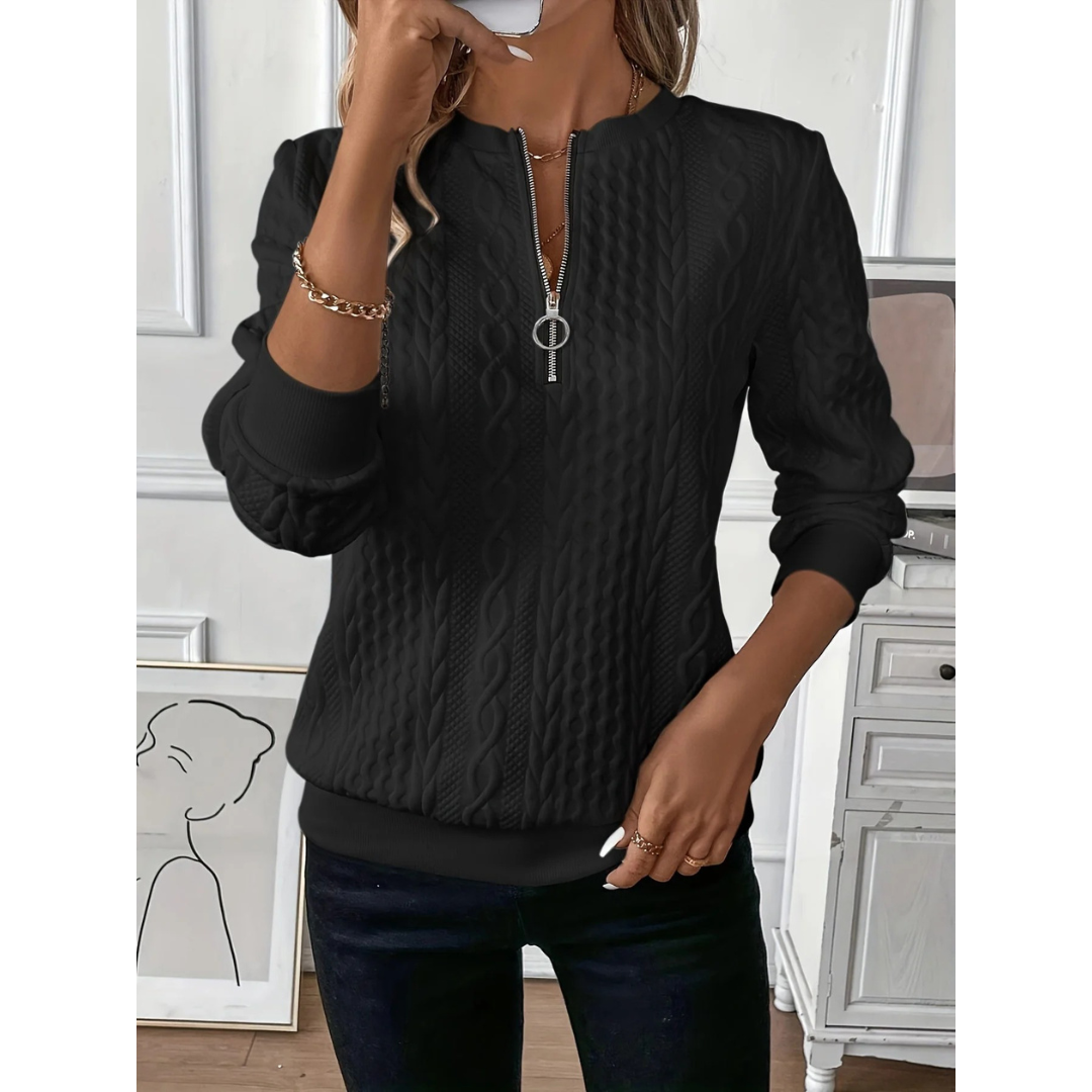 Pull en Maille à Fermeture Éclair pour Femme
