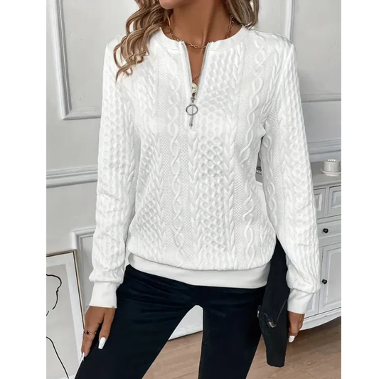 Pull en Maille à Fermeture Éclair pour Femme