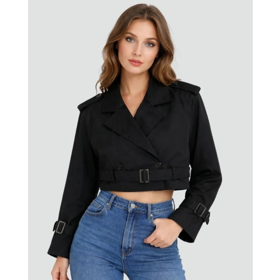 Trench-Coat à Ceinture Court pour Femme