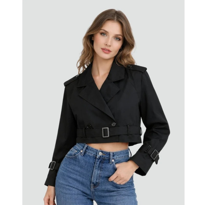 Trench-Coat à Ceinture Court pour Femme