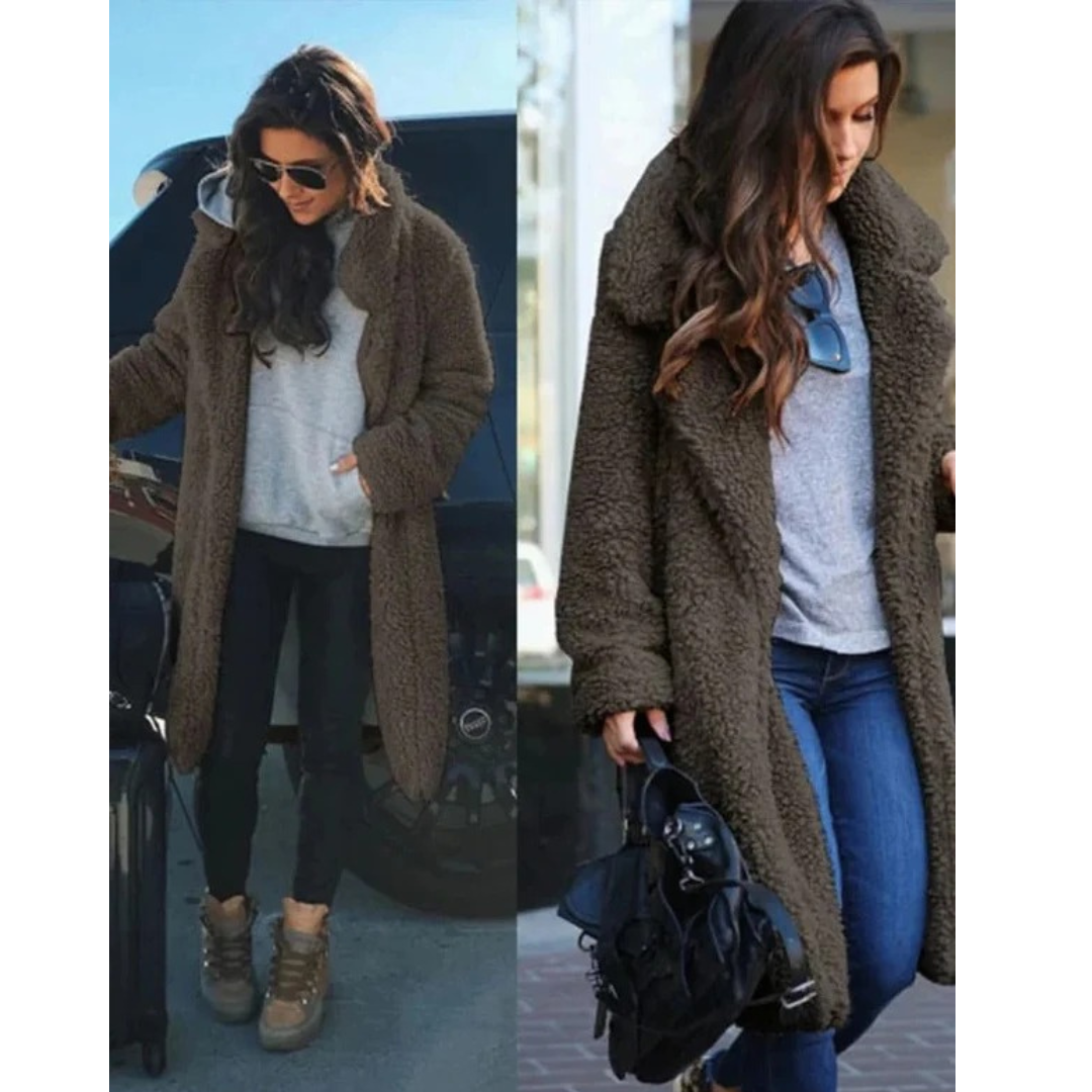 Veste d’Hiver en Maille Teddy pour Femme
