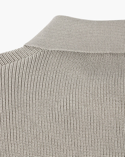Pull Demi-Zip en Maille Gaufrée à Col Polo pour Homme