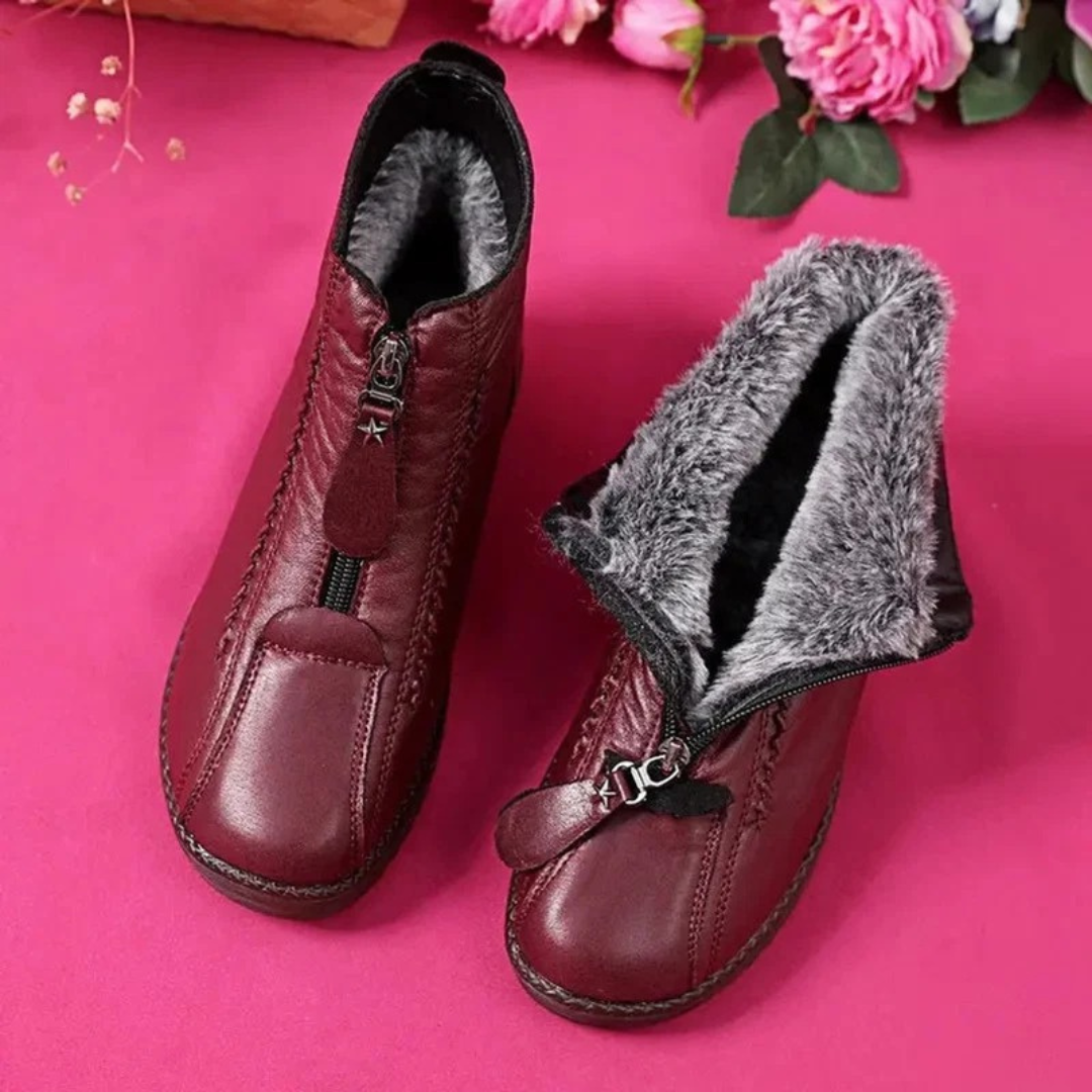 Bottines à Fermeture Éclair Doublé pour Femme