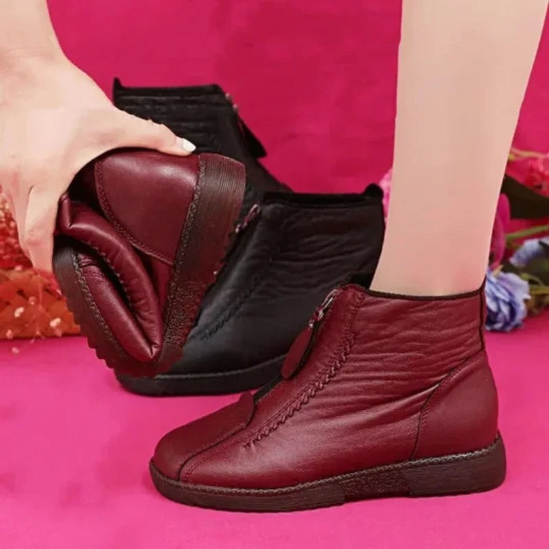 Bottines à Fermeture Éclair Doublé pour Femme