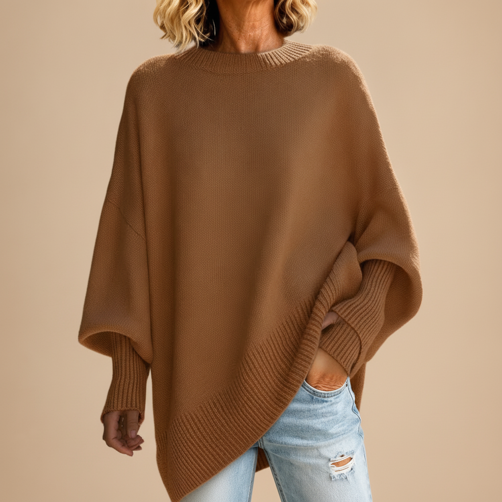 Aveline — Pull Ample à Coupe Fluide - Caramel