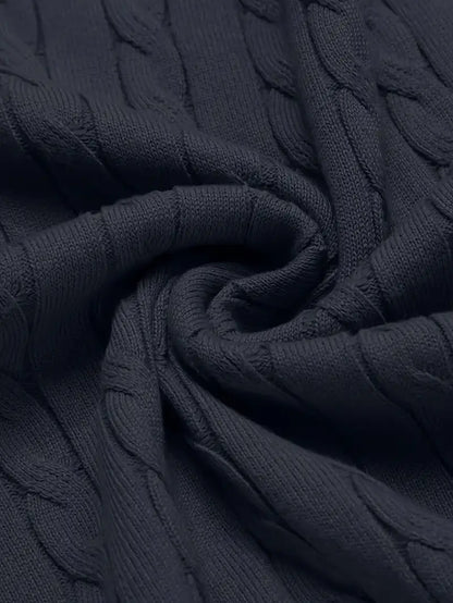 Pull à Col Rond en Maille Torsadée pour Homme