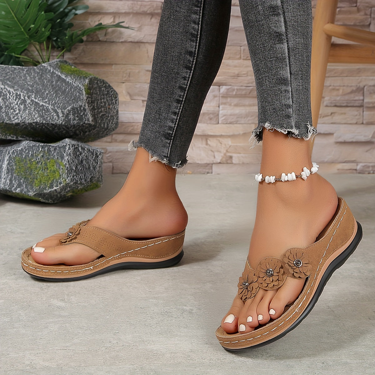 Sandales à Semelle Gel Rembourrée pour Femme