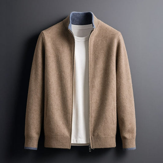 Cardigan Zippé à Col Montant pour Homme