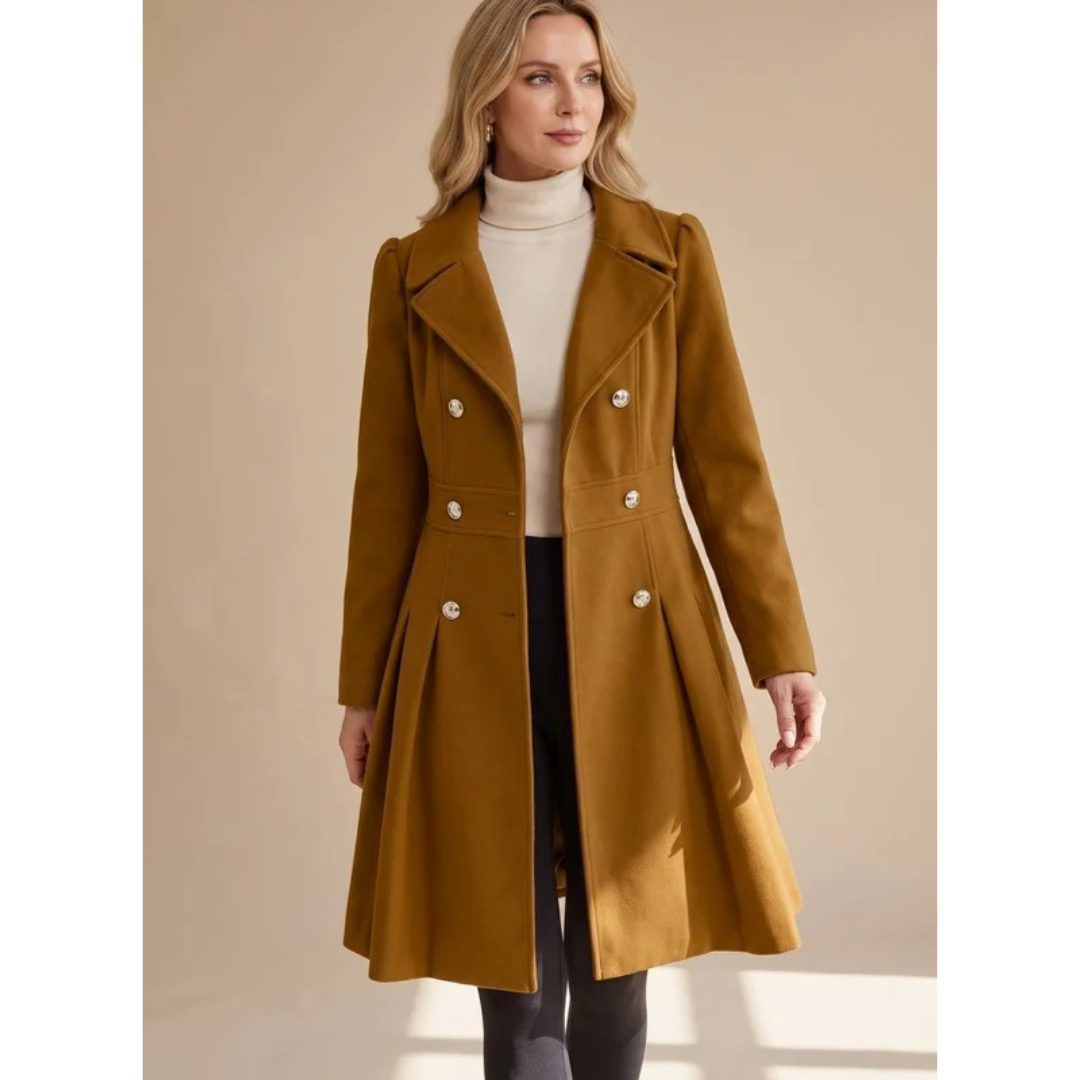 Veste d’Hiver à Col Cranté à Ceinture pour Femme