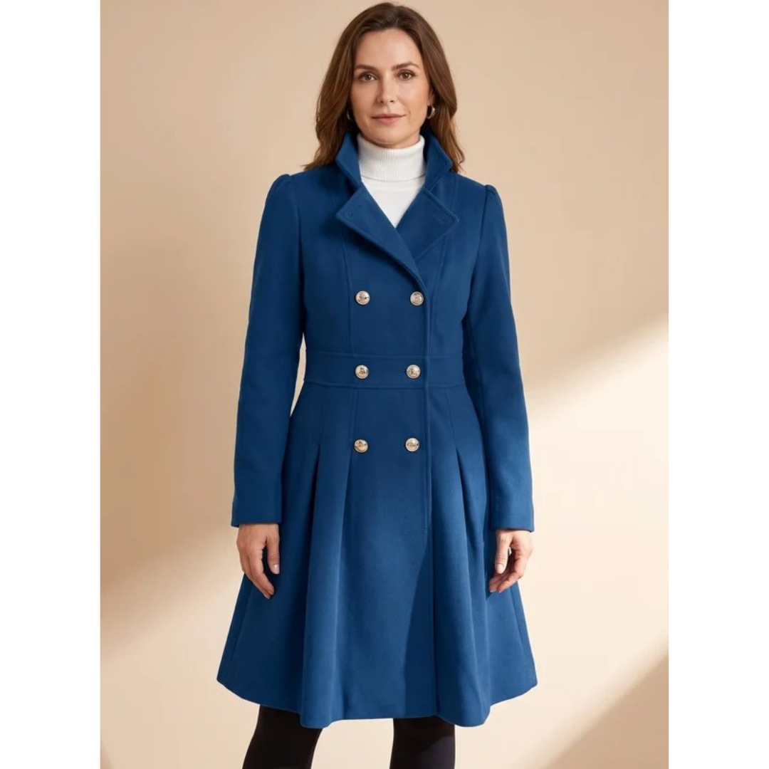 Veste d’Hiver à Col Cranté à Ceinture pour Femme