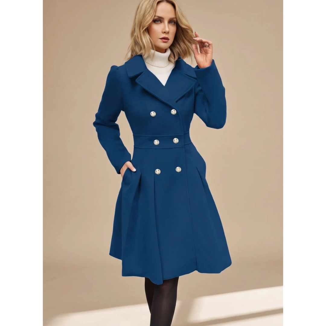 Veste d’Hiver à Col Cranté à Ceinture pour Femme
